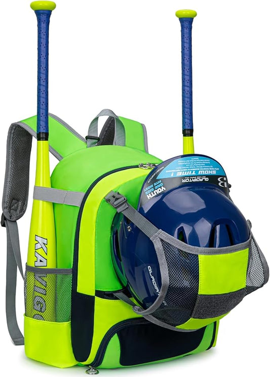 2025 Youth Baseball & Softball Bag | Ultra-Light Tball Backpack with Shoe Compartment & Helmet Holder | Skin-Soft Fabric