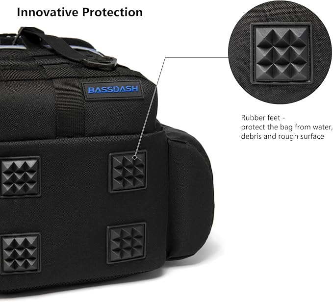 BASSDASH Convertible Fishing Backpack Sling Bag with Rod Holder, Adjustable Tactical Water-Resistant Tackle Storage Pack FP07