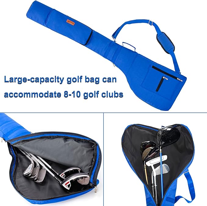 AKOZLIN Golf Clubs Carry Bag 8-10 Lightweight Foldable Travel Sunday Golf Case with Strap Waterproof Sunday Bag