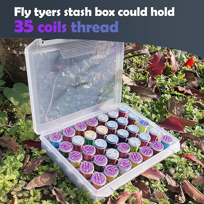 Aventik Fly Tyers Spool/Stash Box Essential Gear for Anglers Compact L 9.6'' X W 7.3''X H 1.6'' (2pcs)