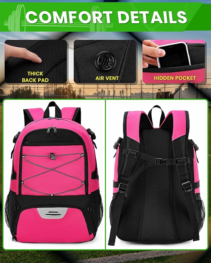 Basketball Backpack Large Sports Bag for Men&Youth,Gym Bag with Separate Ball & Shoes Compartment,Travel Bag for Basketball,Soccer,Volleyball