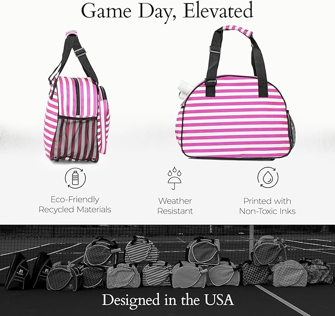Pik’le’Ball Sport Premium Women's Pickleball Bag – Stylish and Versatile Sports Bag with Water Bottle Holder, Padded Paddle Pocket, and Spacious Design (fits 2+ Paddles!)