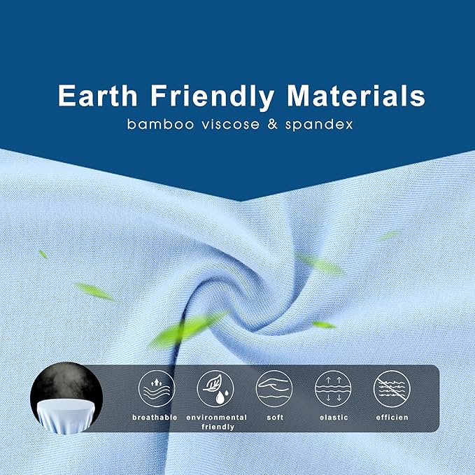 BAMBOO COOL Men's Underwear Breathable Boxer Briefs with Fly Moisture-Wicking Lightweight Underwear 7-Pack