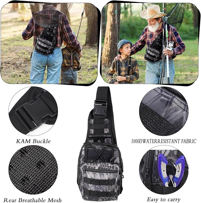 Sosation 134 Pcs Fishing Tool Fishing Tackle Box Kit and Equipment for Adults Beginner Gift, Hook Remover, Pliers Kit, Backpack Tackle Container Lures, Lip Gripper, Weigh Scale