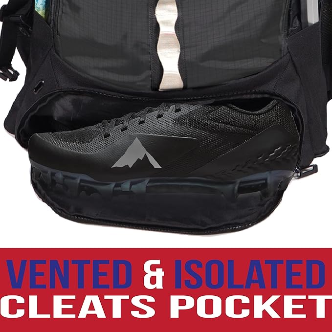 Athletico Lacrosse Bag - Extra Large Backpack for Field Hockey Equipment - Two Stick Holders and Separate Cleats Compartment