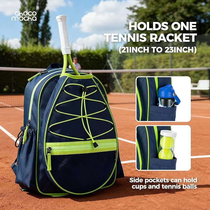 Choco Mocha Kids Tennis Bag Kids Tennis Backpack Youth Tennis Bag 16 Inch