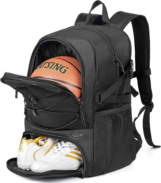 GRANDUP Basketball backpack with ball and shoes compartment Fit Volleyball, soccer, Swim, Gym, Travel, and School, large capacity sports training equipment bags