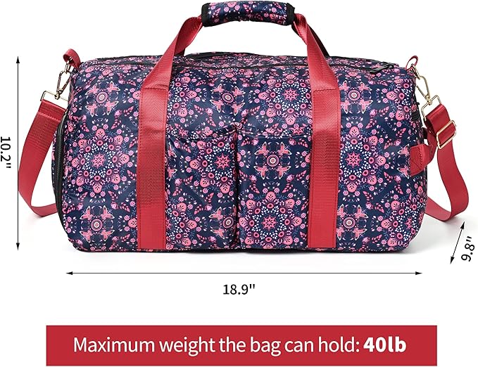 Boulder Bee Pickleball Bags, Premium Pickleball Tote Bag for Girls, Women’s Hand/Shoulder Gym Bag w Water Bottle Holder, with Pickleball Racquet/Paddle Holder