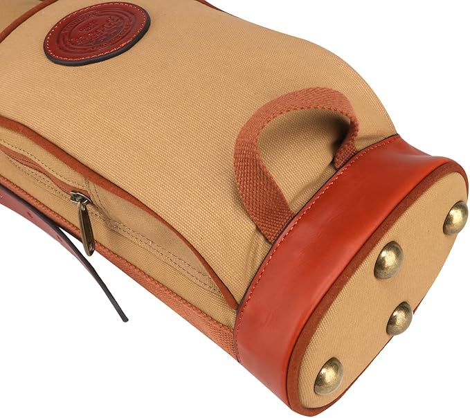 Tourbon Vintage Golf Club Carry Bags Travel Case - Canvas and Leather