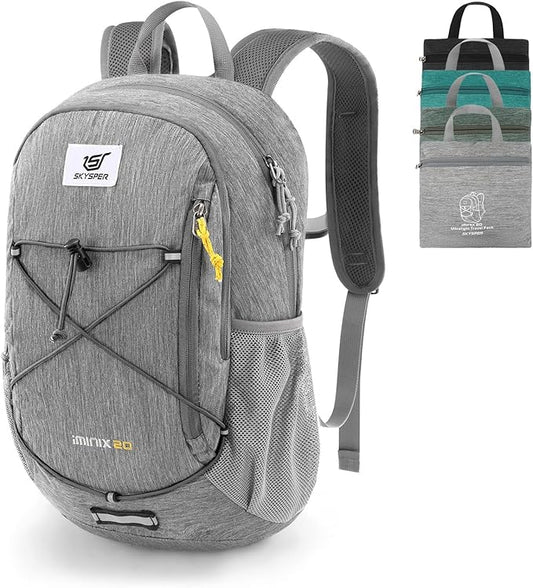 SKYSPER Foldable Small Backpack – 20L Lightweight Hiking Daypack with Chest Belt Packable Travel Rucksack for Women Men