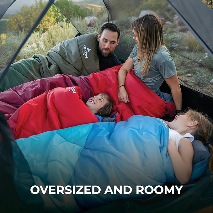 Teton Celsius Regular, 25F, 20F, 0F Degree Sleeping Bags, All Weather Bag for Adults and Kids, Camping Made Easy and Warm, Travel Sack Included