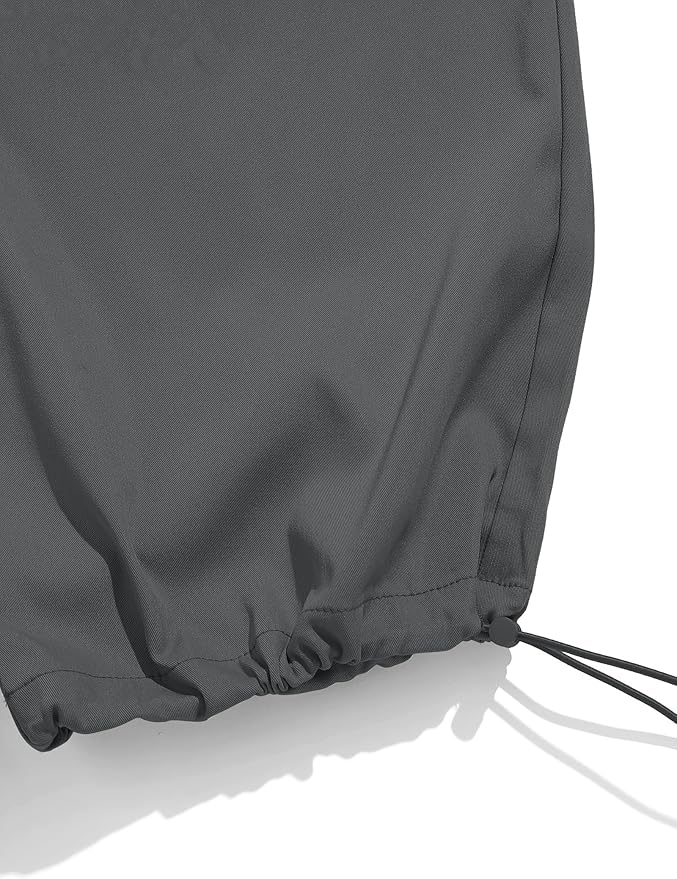 ZAFUL Men's Parachute Pants Casual Baggy Cargo Drawstring Trouser