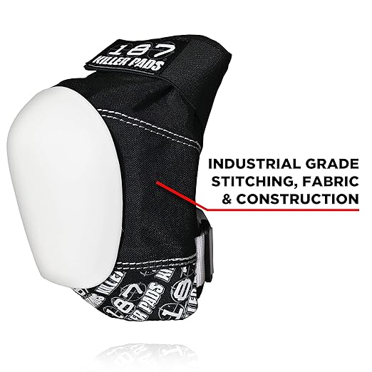 187 Killer Pads Pro Knee Pad, Black/White, Large