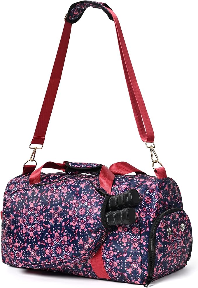 Boulder Bee Pickleball Bags, Premium Pickleball Tote Bag for Girls, Women’s Hand/Shoulder Gym Bag w Water Bottle Holder, with Pickleball Racquet/Paddle Holder