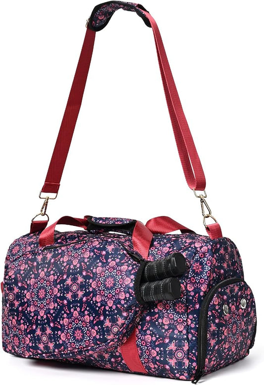 Boulder Bee Pickleball Bags, Premium Pickleball Tote Bag for Girls, Women’s Hand/Shoulder Gym Bag w Water Bottle Holder, with Pickleball Racquet/Paddle Holder