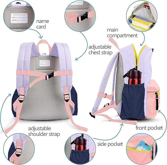 atgark Kids Backpacks For Girls Boys, Backpack Kindergarten Elementary School, Bookbag Backpack For Kids, For School & Travel, Small Kids Child Toddler Backpack, 15" H, For Kids 6-9 Large