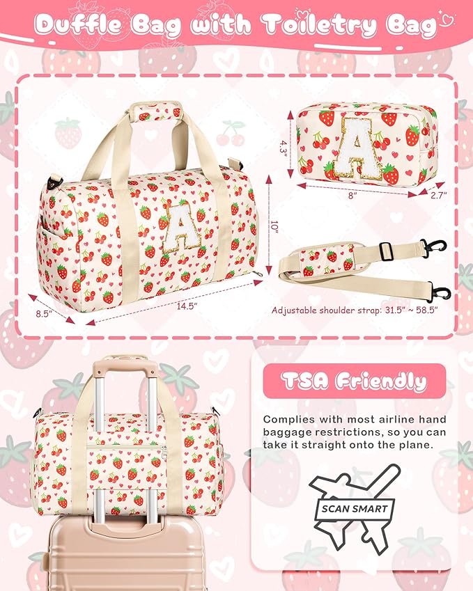 4 5 6 7 8 9 10 11 12 13 Year Old Girl Birthday Gifts Idea, Trendy Dance Gymnastics Cheer Ballet Bag for Girls, Kids Duffle Bag for Travel, Sports, Overnight, Sleepover Party, Cute Trendy Stuff