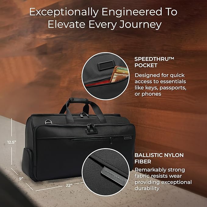 Briggs & Riley Travel Duffel Bag - Weekender & Overnight Luggage for Women & Men, Softside Bag