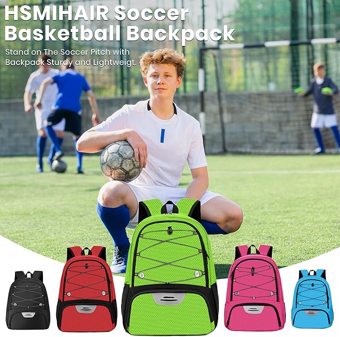 Youth Soccer Bag-Soccer Backpack&Backpack for Football Basketball,with Ball Compartment Separate Cleat Package