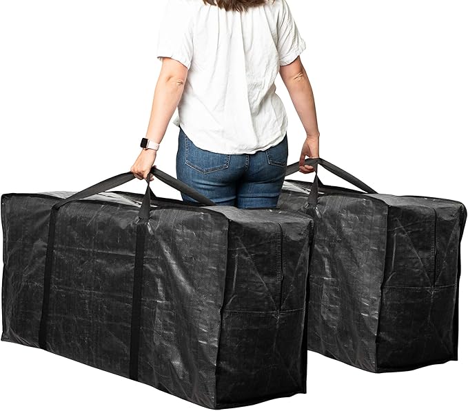 BAG-THAT! 68.5 GAL 2 Pack XXL Jumbo Extra Large Heavy Duty Stronger Handles Storage Bags Moving Totes Zippered Reusable Wrap Around Handle Storage Totes
