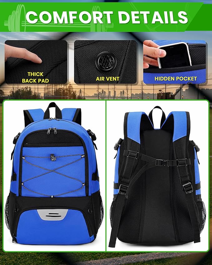 Basketball Backpack Large Sports Bag for Men&Youth,Gym Bag with Separate Ball & Shoes Compartment,Travel Bag for Basketball,Soccer,Volleyball