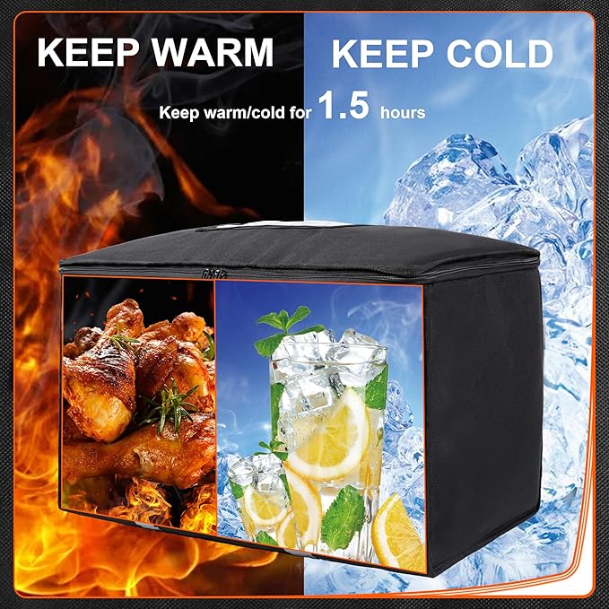 Himal Outdoors Insulated Food Delivery Bag XXXL-23Wx15Hx14D inches Premium Insulated Grocery Bag for HOT/COLD Food Delivery, Fit for Uber Eats, Doordash, Commercial Catering Transportation