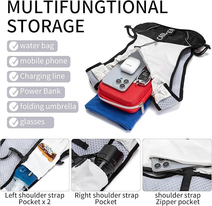 CAREYSTEN Hydration Backpack,Water Backpack for Running Women's Running Vest, , Lightweight Hiking Backpack, Men's Cycling Bag，