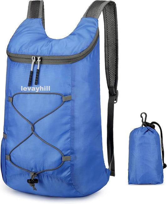 16L Lightweight Foldable Hiking-Backpack Small Packable-Daypack For Travel,Ultralight Water-Resistant Gym Bag Men Women Easy Carry-on (Royal Blue)