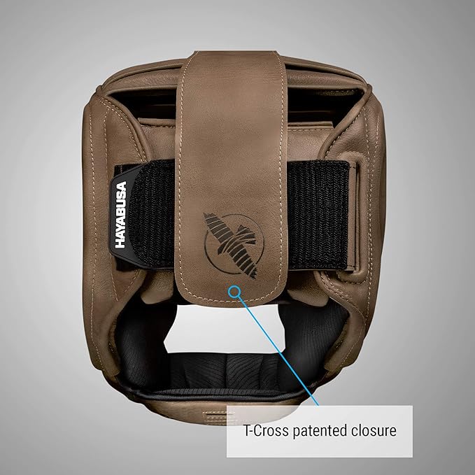 Hayabusa T3 LX Leather Adjustable MMA Headgear - Brown, One Size