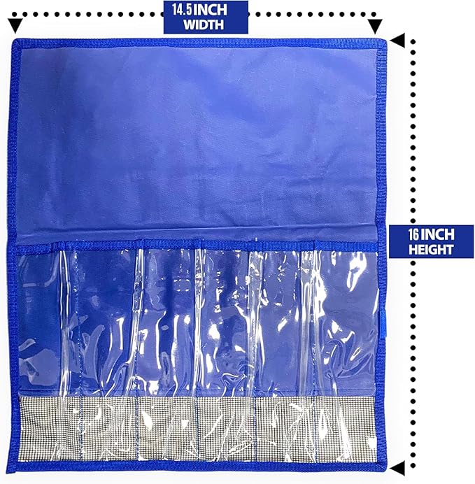 6-Pocket Lure Bag 2 Pcs Blue, for Saltwater & Freshwater Tackle Storage, Includes Multi-Compartment Organizer, Ideal for Offshore Fishing & Traveling Anglers