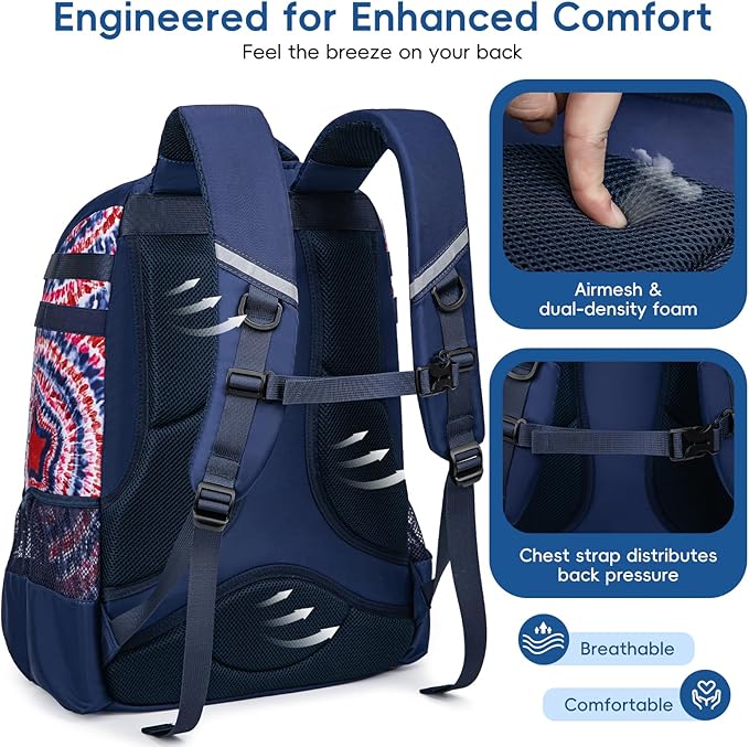 Baseball Bag for Youth | Softball Backpack 50L Large Capacity with Shoe Compartment and 4 Bat Holders | Nova Flare Series