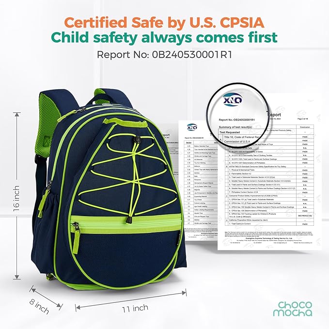 Choco Mocha Kids Tennis Bag Kids Tennis Backpack Youth Tennis Bag 16 Inch