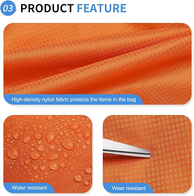 Hiking Backpack, 20L Packable Daypack for Men Women, Nylon with Adjustable Straps, Lightweight Waterproof Outdoor Camping Travel, Orange