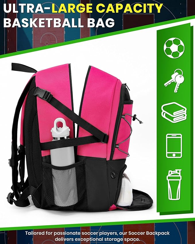 Basketball Backpack Large Sports Bag for Men&Youth,Gym Bag with Separate Ball & Shoes Compartment,Travel Bag for Basketball,Soccer,Volleyball