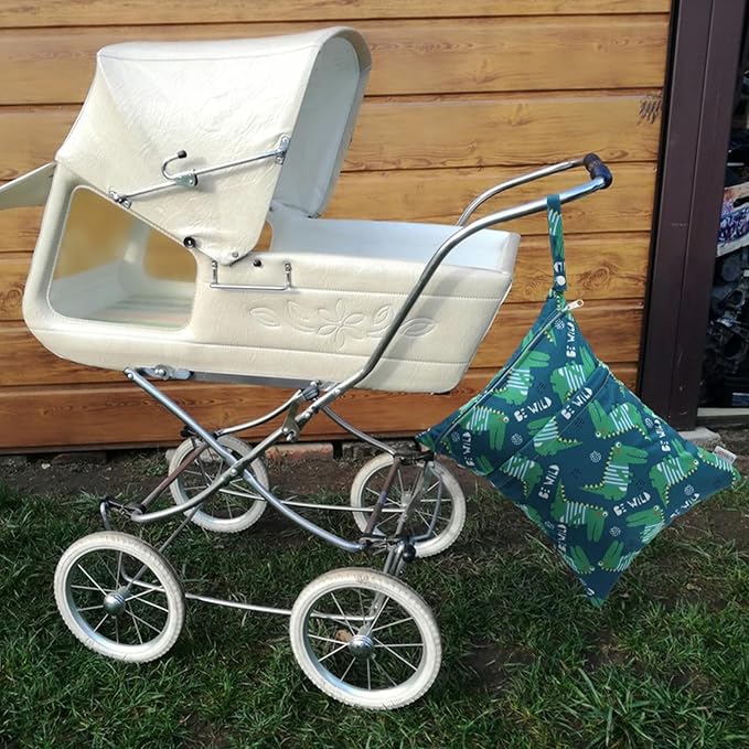 ALVABABY 3pcs Cloth Diaper Wet Dry Bags Waterproof Reusable with Two Zippered Pockets Travel Beach Pool Daycare Soiled Baby Items Yoga Gym Bag for Swimsuits or Wet Clothes 3L-ZM16A