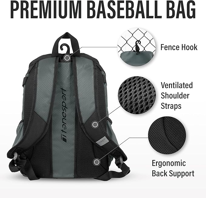 Baseball Bag - Backpack for Baseball, Softball, Tball - Adults & Youth Bat Bag