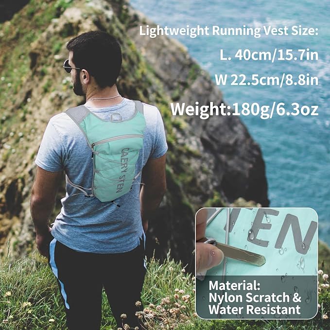 Carey STEN Lightweight Hydration Backpack, Outdoor Running Vest with 1.5L Water Bag, Suitable for Hiking, Cycling, and Both Men's and Women's Carnival wear