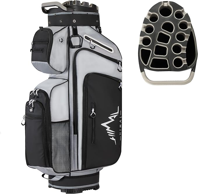 UNIHIMAL 14-Way Golf Cart Bag, Premium Full Length Golf Bag for Men with Magnetic Leather Pocket, Handles and Rain Cover
