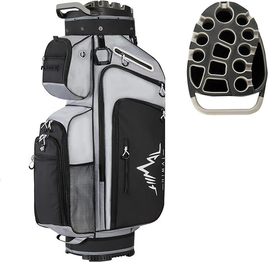 UNIHIMAL 14-Way Golf Cart Bag, Premium Full Length Golf Bag for Men with Magnetic Leather Pocket, Handles and Rain Cover