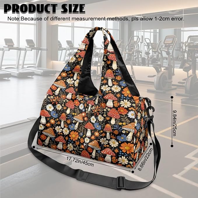 ZCFYGDX Yoga Gym Bag with Removable Adjustable Shoulder Strap, Shoe Compartment & Top Yoga Mat Holder 17.72x8.66x9.84in