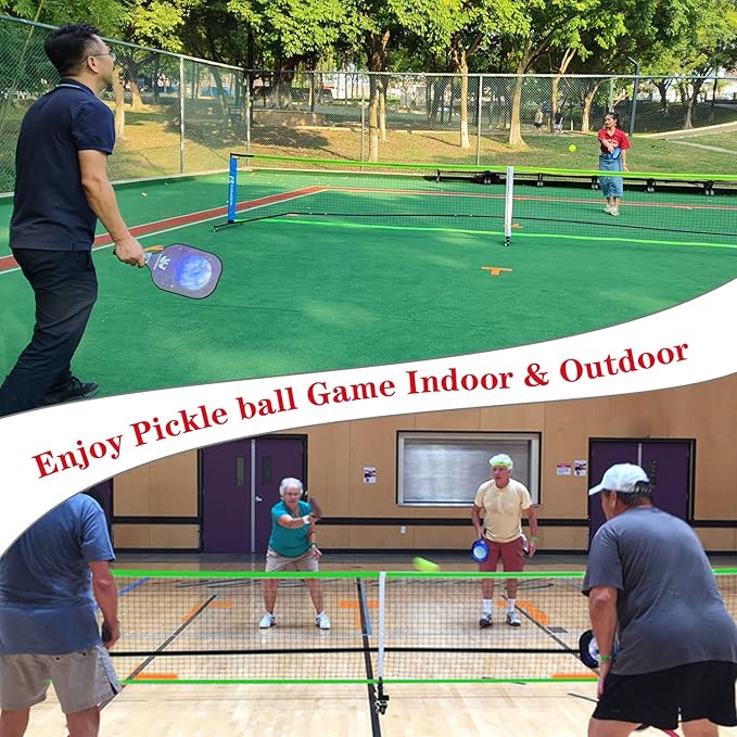22FT Regulation Size Pickleball Net for Driveway, Outdoor Balls and Portable Carry Bag, Weather Resistance Strong Steel Frame