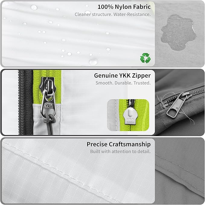 Cipway Compression Packing Cubes Set, Ultralight Expandable Travel Packing Organizers for Carry on Luggage (White 3pcs)