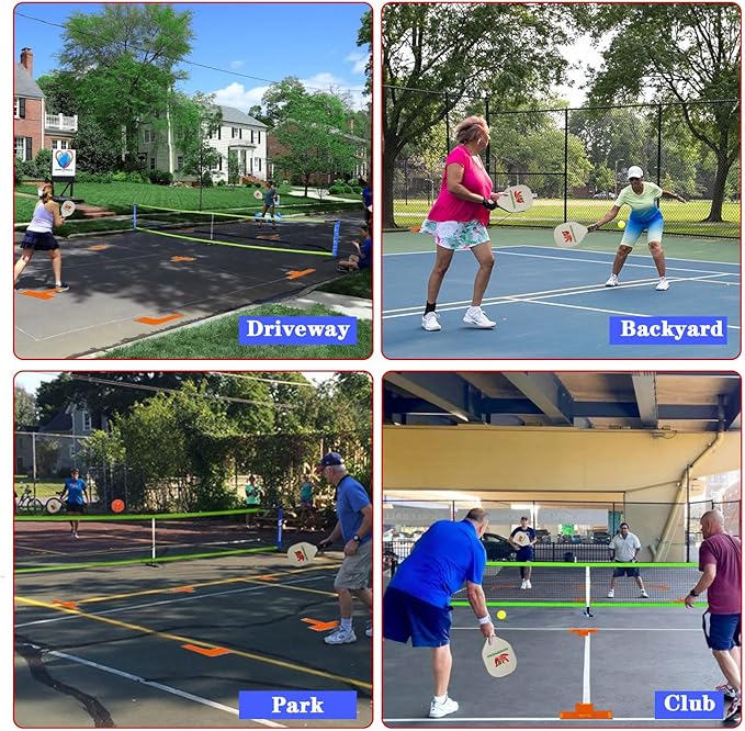 22FT Regulation Size Pickleball Net for Driveway, Outdoor Balls and Portable Carry Bag, Weather Resistance Strong Steel Frame