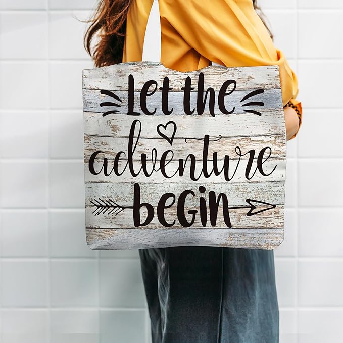 WAlTPl Camping Tote Bag, Camping Gifts for Women Men，RV Camper Travel Canvas Tote Bag, Reusable Grocery Cloth Bags