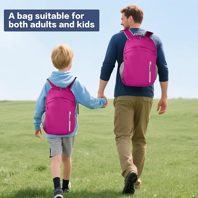 35L Waterproof Backpack Beach Foldable Lightweight Dry Wet Split Hiking Backpack Men Women Dark Pink