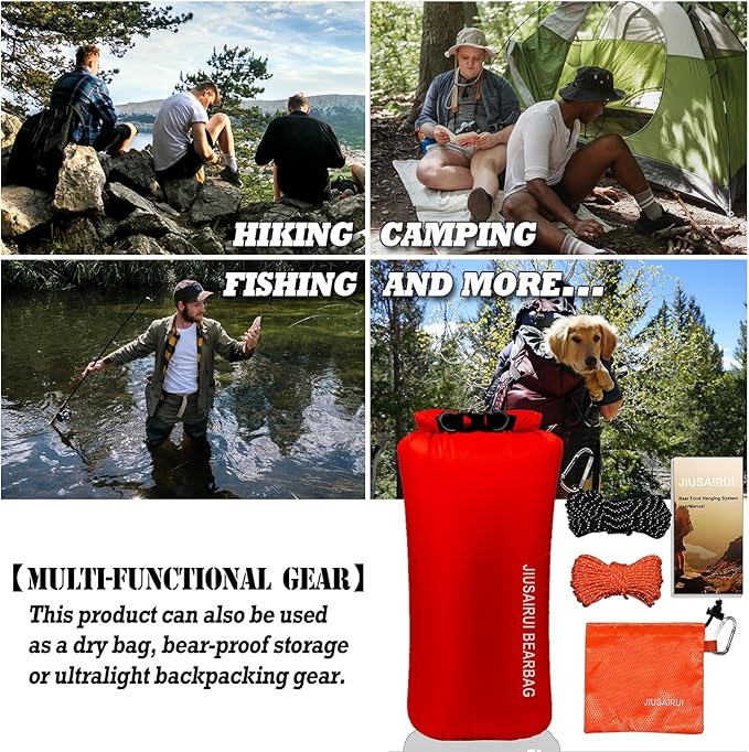 7.8Oz Ultralight Bear Bag Hanging Kit: 30D Waterproof Bear Proof Food Storage for Backpacking and Camping Alternative to Bear Canister