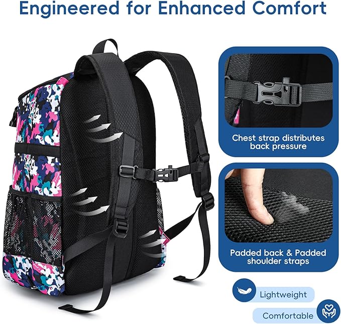 Baseball Bag for Youth and Adult, Softball Backpack 40L Large Capacity, Bat Backpack with Shoes Compartment and Hidden Helmet Holder