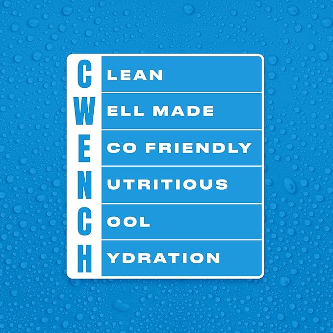 CWENCH HYDRATION Electrolyte Mix Blue Raspberry 10 Count Zero Sugar Hydration Drink Packets Caffeine Free Electrolyte Powder with B Vitamins NSF Sport Certified