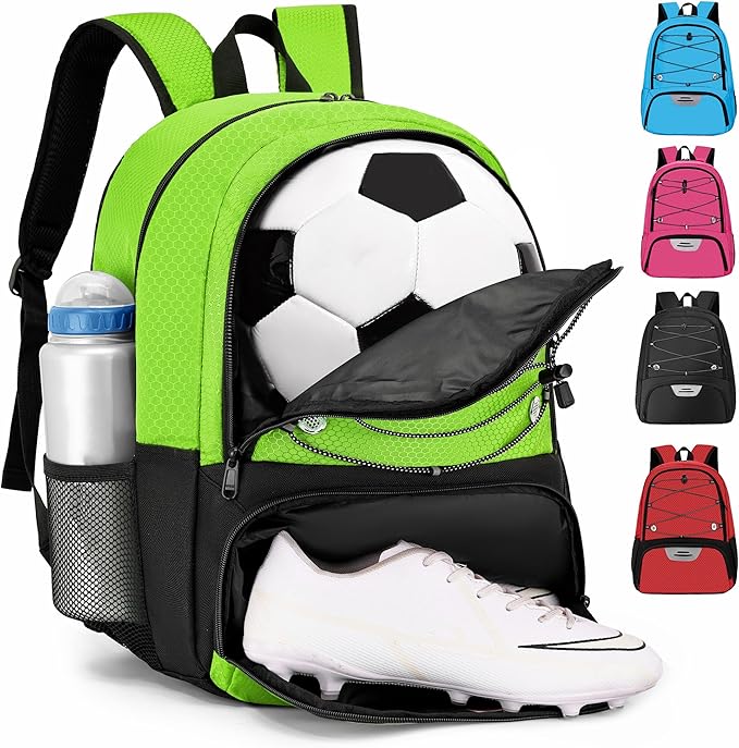 Youth Soccer Bag-Soccer Backpack&Backpack for Football Basketball,with Ball Compartment Separate Cleat Package