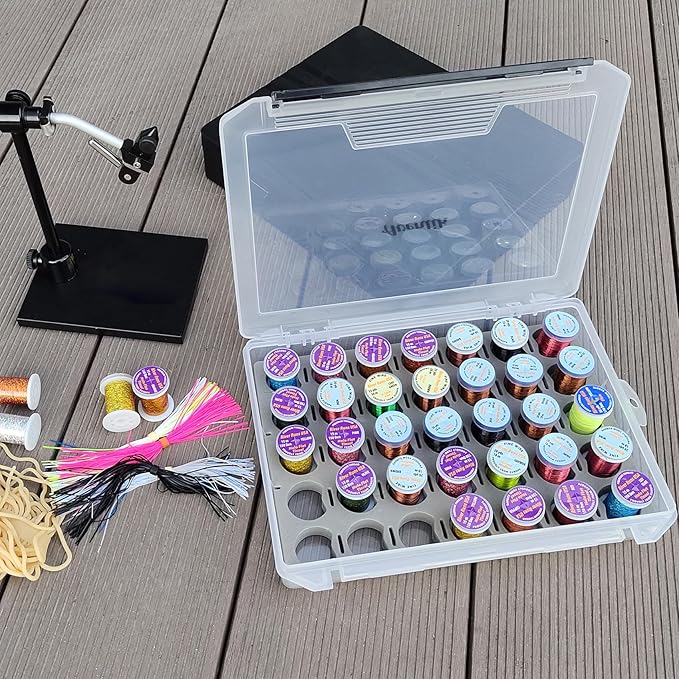 Aventik Fly Tyers Spool/Stash Box Essential Gear for Anglers Compact L 9.6'' X W 7.3''X H 1.6'' (2pcs)